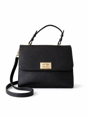 Karl Lagerfeld Saffiano Leather Structured Satchel